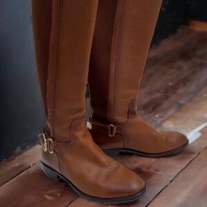 Massimo Dutti Leather Riding Boots 6 US  / 36 EU Brown Knee High length